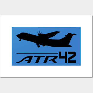 ATR 42 Silhouette Print (Black) Posters and Art